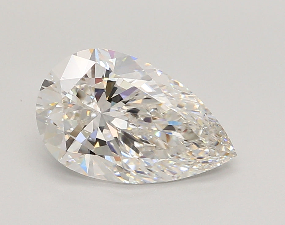 2.02 Carat Pear Shaped, Ideal Cut, F Color, VVS2 Clarity, IGI Certified Lab Grown Diamond