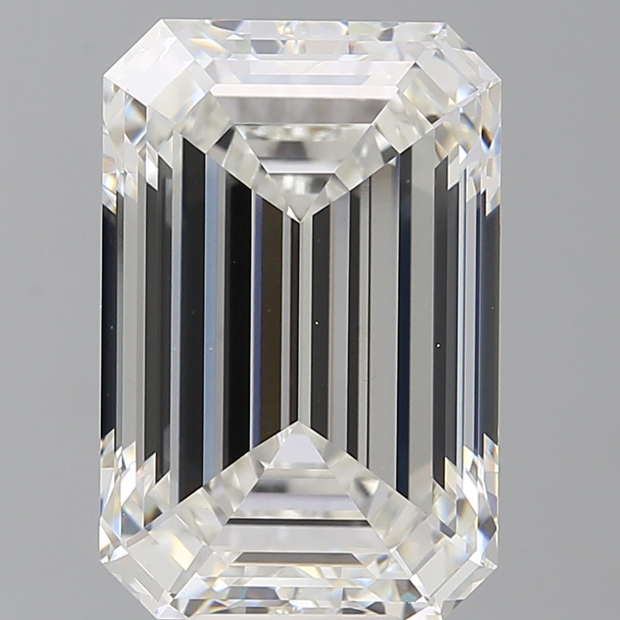 10.10 Carat Emerald Shaped, Ideal Cut, F Color, VVS2 Clarity, IGI Certified Lab Grown Diamond