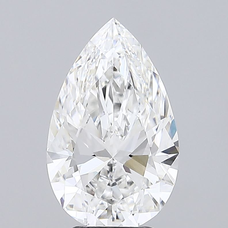 4.06 Carat Pear Shaped, Ideal Cut, E Color, VVS2 Clarity, IGI Certified Lab Grown Diamond