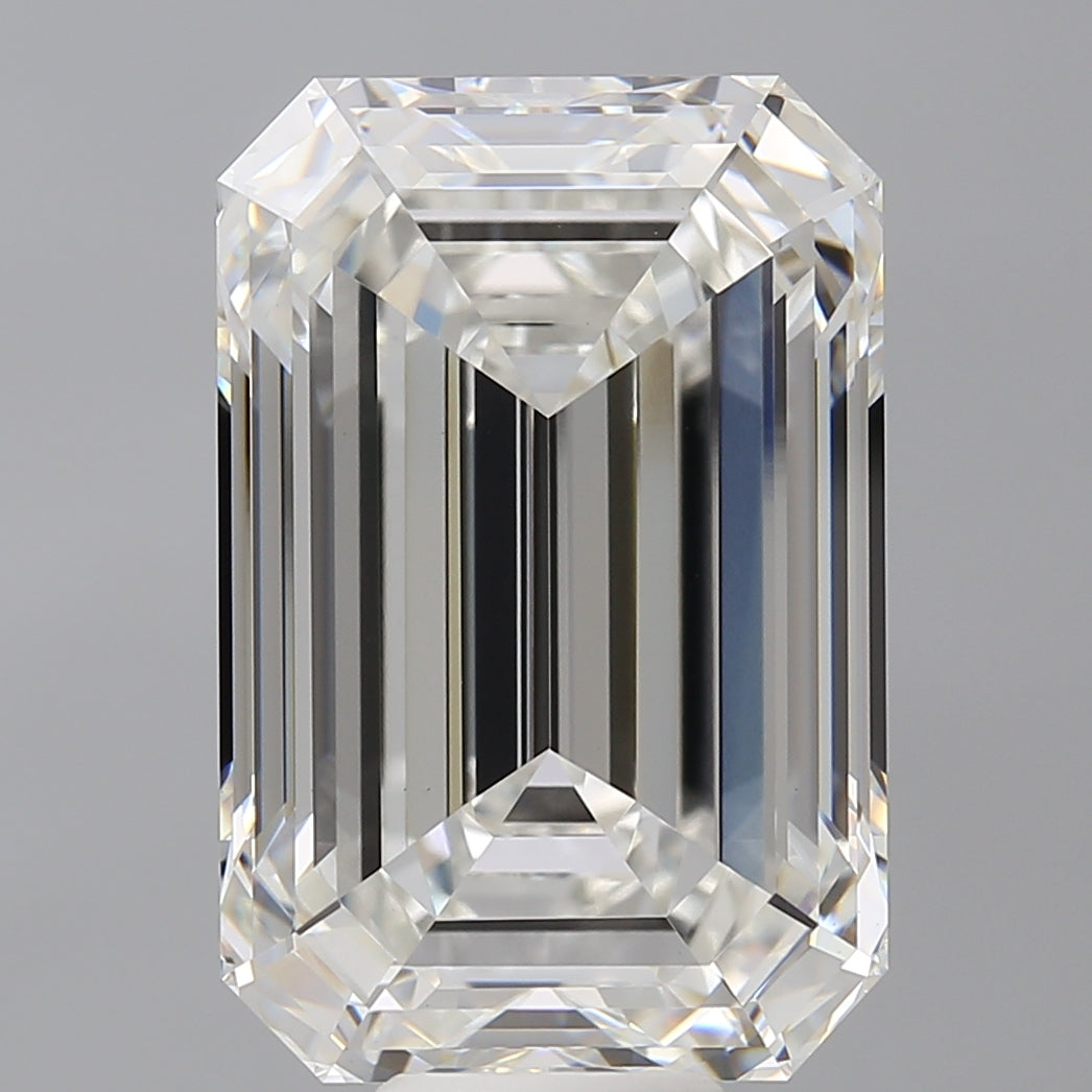 14.09 Carat Emerald Shaped, Ideal Cut, F Color, VVS2 Clarity, IGI Certified Lab Grown Diamond
