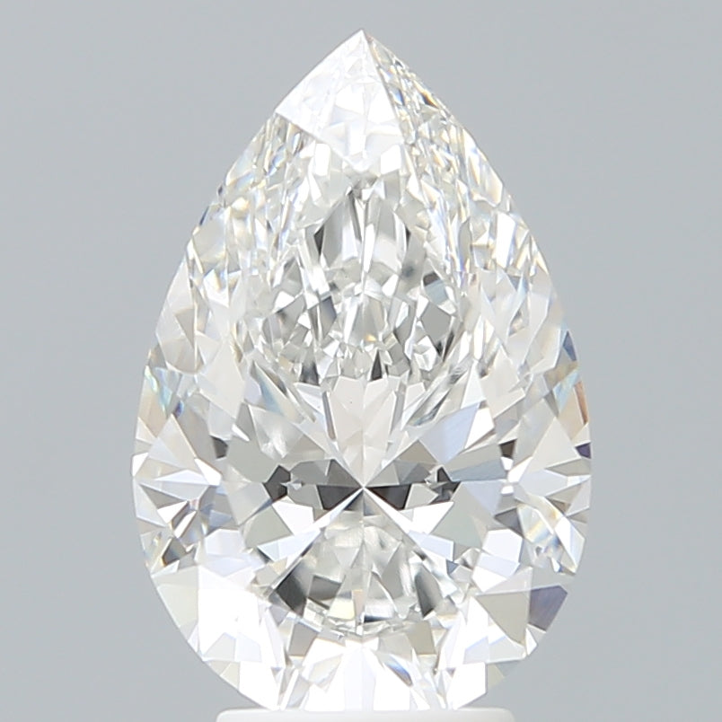 4.24 Carat Pear Shaped, Ideal Cut, F Color, VVS2 Clarity, IGI Certified Lab Grown Diamond