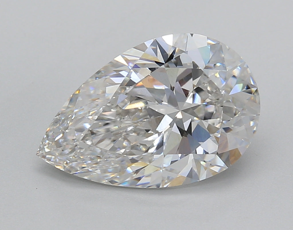 3.02 Carat Pear Shaped, Excellent Cut, F Color, VVS2 Clarity, IGI Certified Lab Grown Diamond