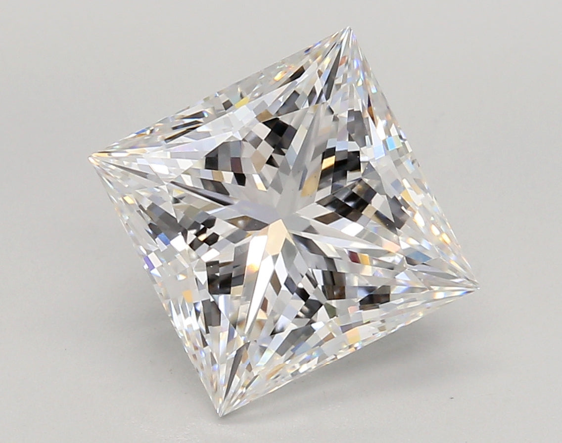 4.52 Carat Princess Shaped, Ideal Cut, E Color, VS1 Clarity, IGI Certified Lab Grown Diamond