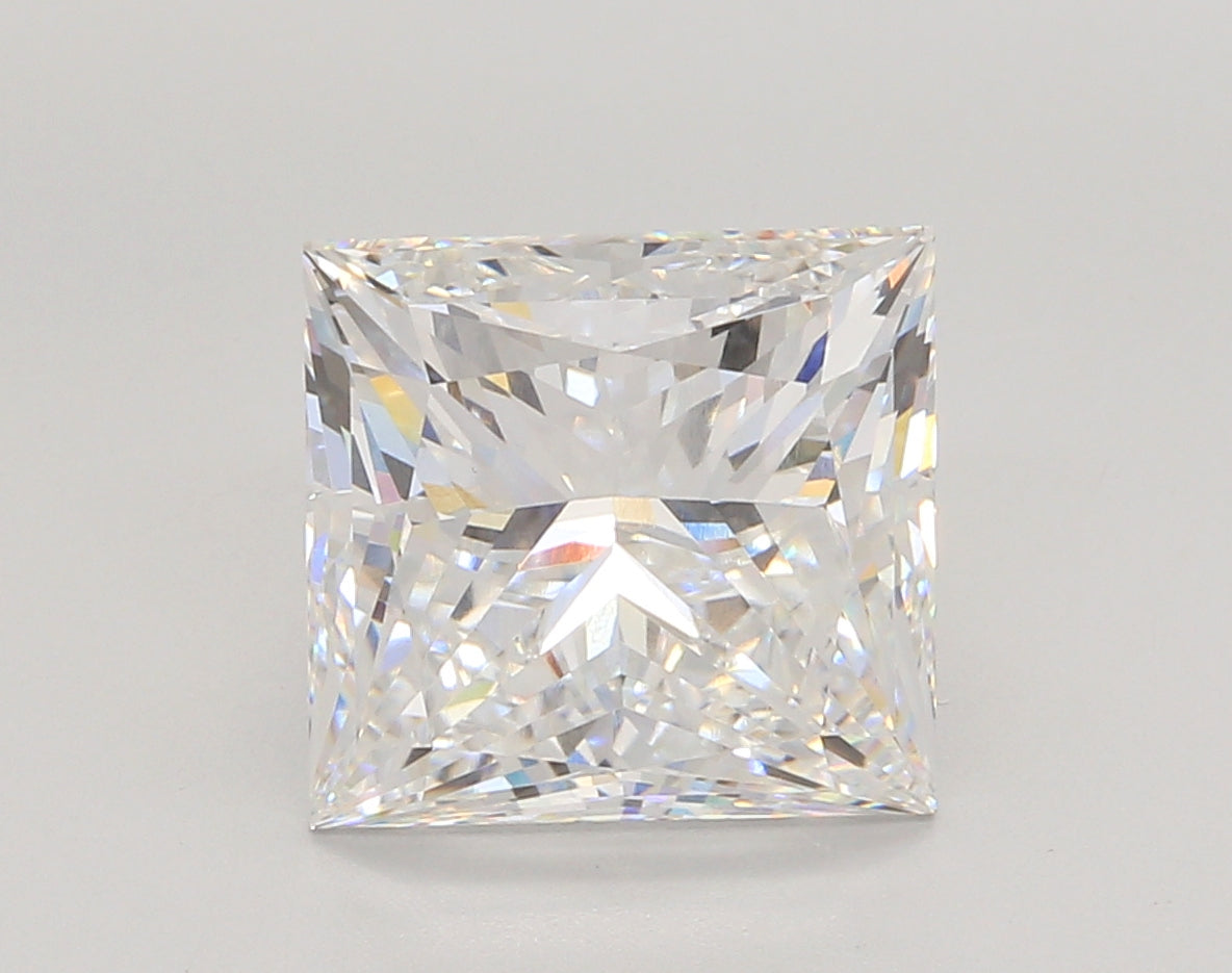 5.02 Carat Princess Shaped, Ideal Cut, E Color, VS1 Clarity, IGI Certified Lab Grown Diamond