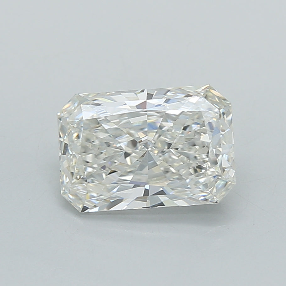 1.55 Carat Radiant Shaped, Excellent Cut, G Color, VVS2 Clarity, IGI Certified Lab Grown Diamond