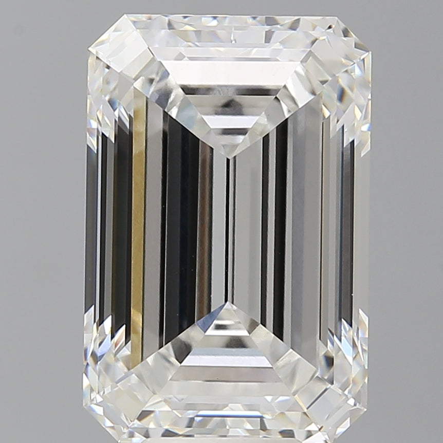 9.09 Carat Emerald Shaped, Ideal Cut, F Color, VVS2 Clarity, IGI Certified Lab Grown Diamond