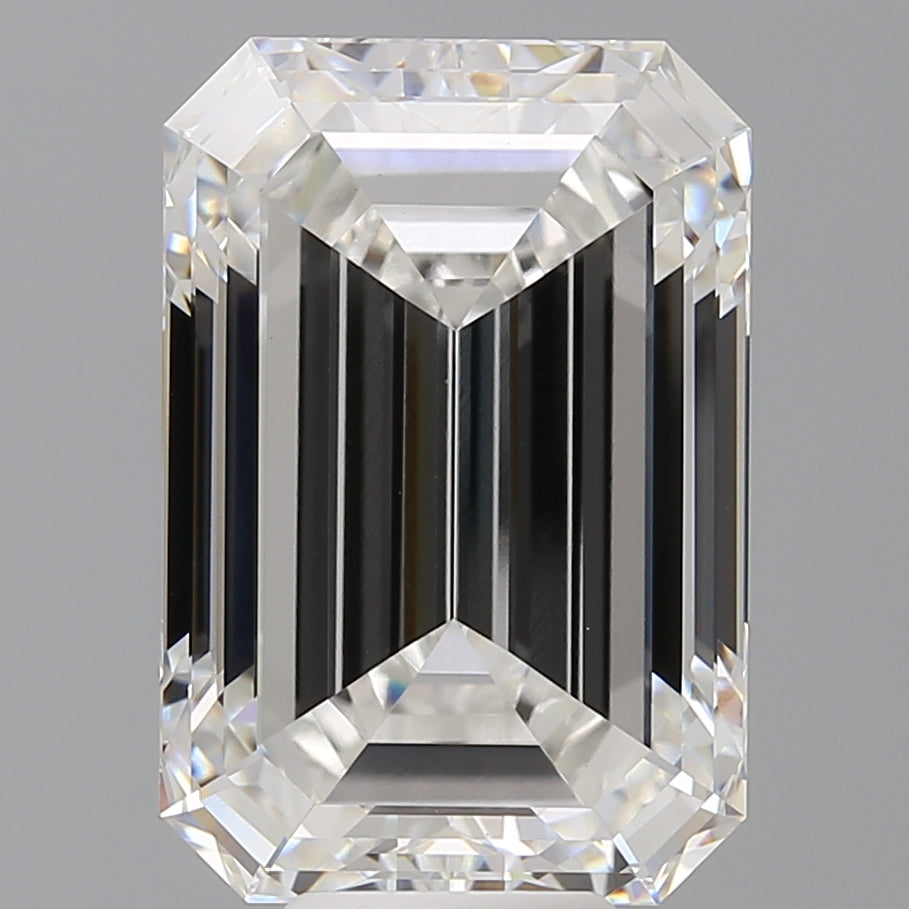 10.60 Carat Emerald Shaped, Ideal Cut, F Color, VVS2 Clarity, IGI Certified Lab Grown Diamond