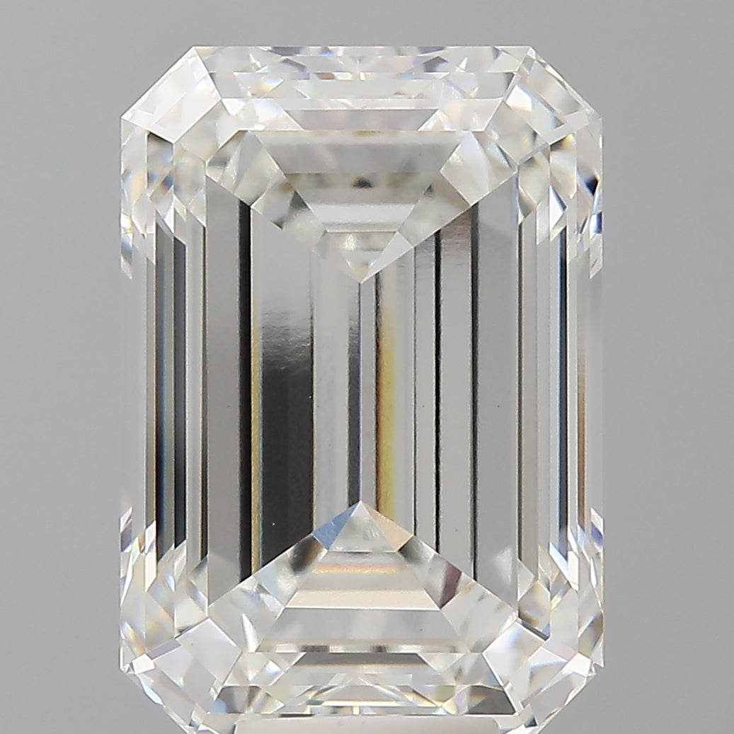 10.57 Carat Emerald Shaped, Ideal Cut, F Color, VVS2 Clarity, IGI Certified Lab Grown Diamond