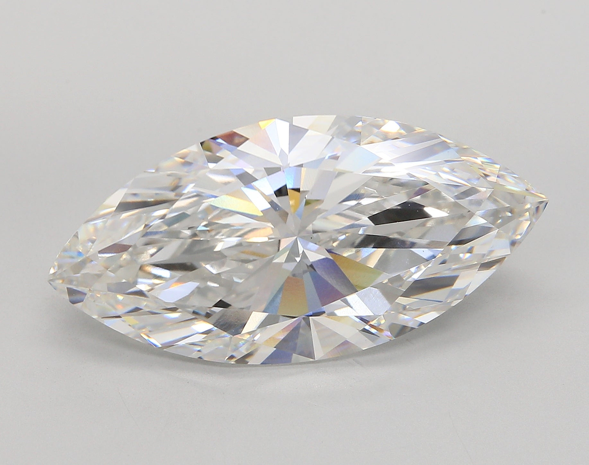 15.51 Carat Marquise Shaped, Ideal Cut, F Color, VVS2 Clarity, IGI Certified Lab Grown Diamond