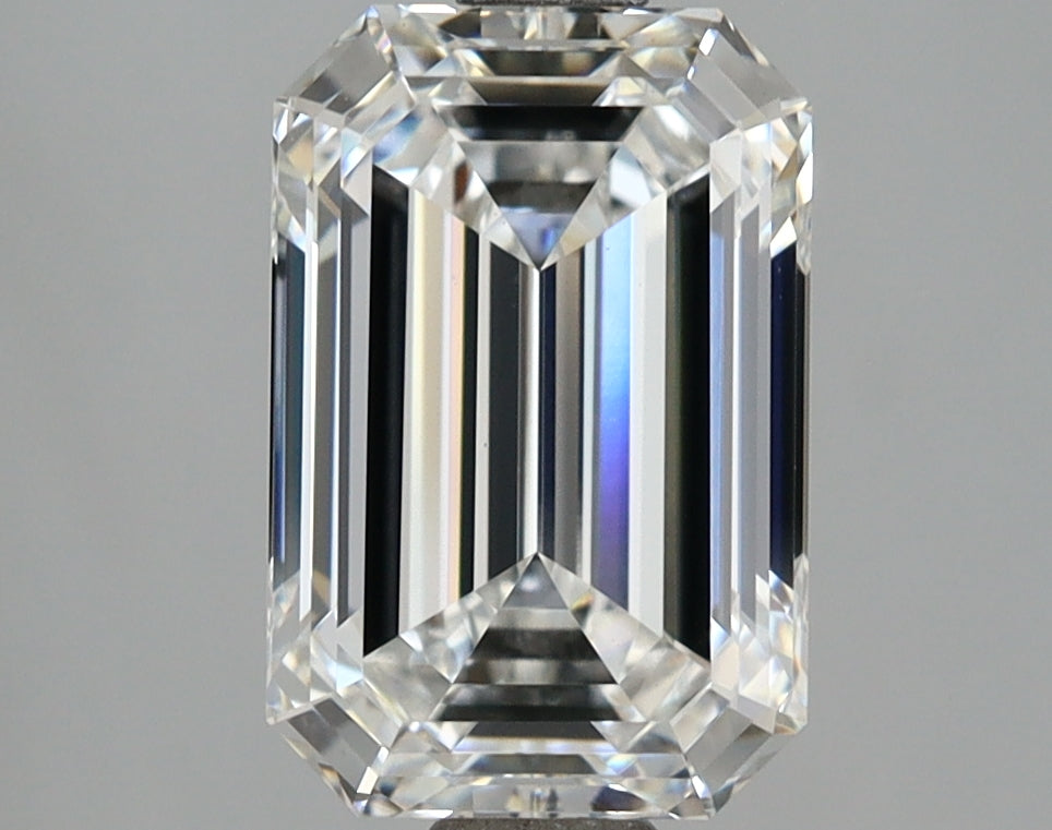3.03 Carat Emerald Shaped, Ideal Cut, F Color, VVS2 Clarity, IGI Certified Lab Grown Diamond