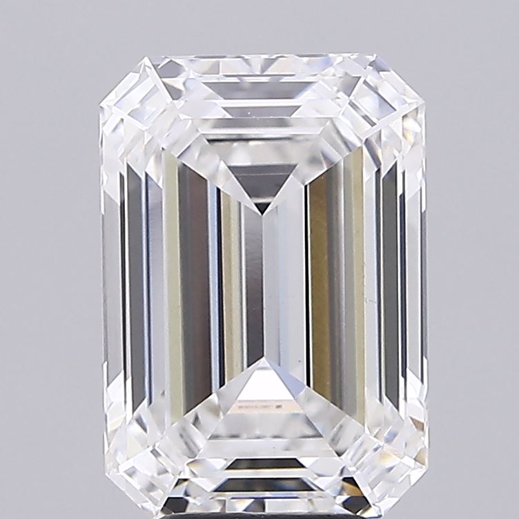 5.10 Carat Emerald Shaped, Ideal Cut, E Color, VS1 Clarity, IGI Certified Lab Grown Diamond