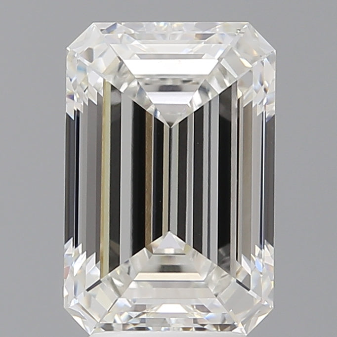 4.09 Carat Emerald Shaped, Ideal Cut, F Color, VVS2 Clarity, IGI Certified Lab Grown Diamond