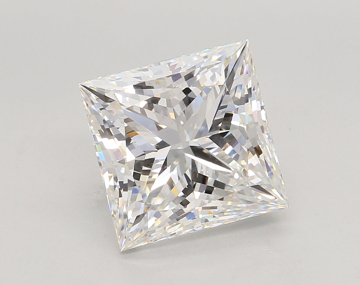 5.03 Carat Princess Shaped, Ideal Cut, E Color, VS1 Clarity, IGI Certified Lab Grown Diamond