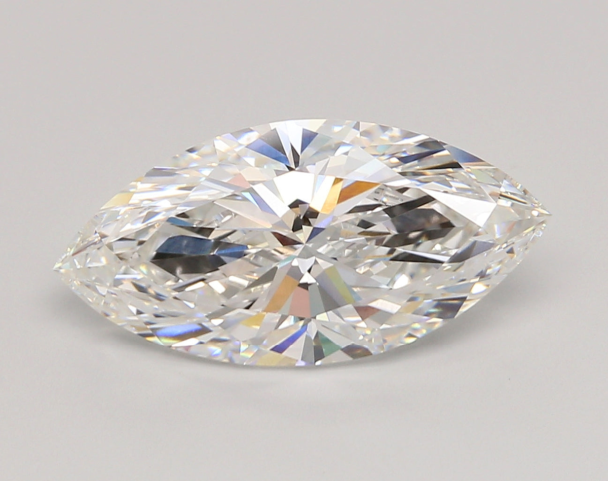 5.03 Carat Marquise Shaped, Ideal Cut, F Color, VVS2 Clarity, IGI Certified Lab Grown Diamond