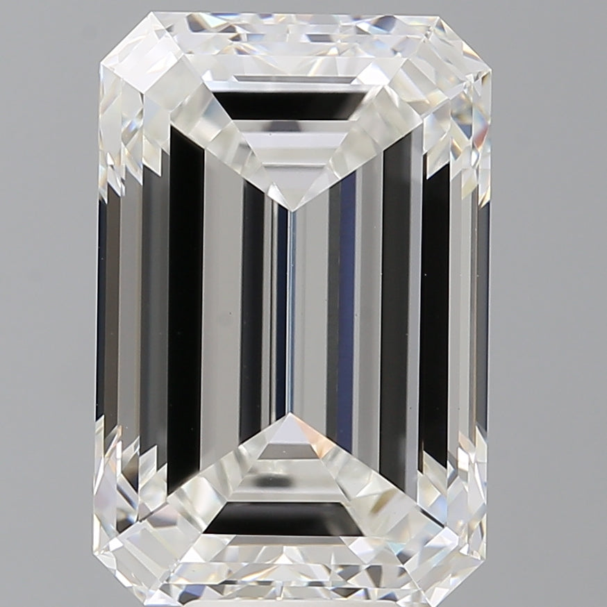 10.09 Carat Emerald Shaped, Ideal Cut, F Color, VVS2 Clarity, IGI Certified Lab Grown Diamond