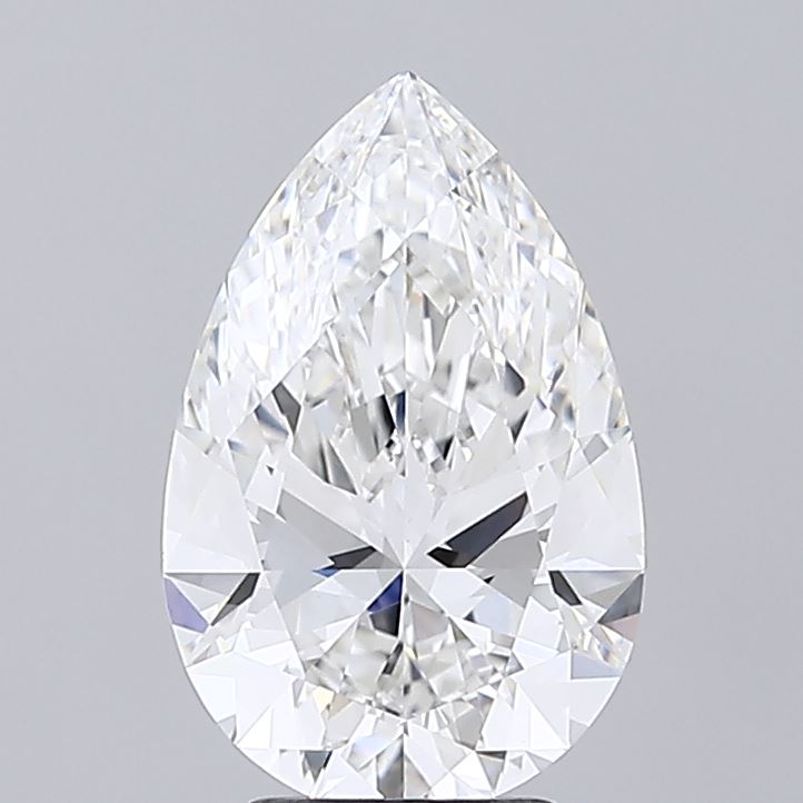 4.01 Carat Pear Shaped, Ideal Cut, F Color, VVS2 Clarity, IGI Certified Lab Grown Diamond