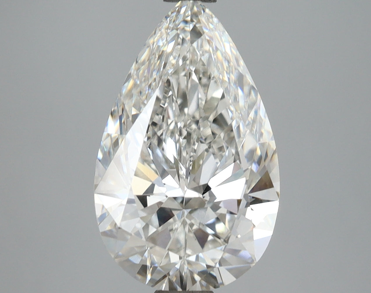 3.97 Carat Pear Shaped, Ideal Cut, F Color, VVS2 Clarity, IGI Certified Lab Grown Diamond