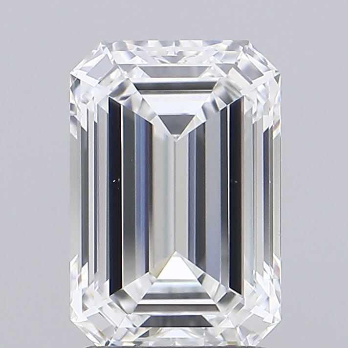 2.00 Carat Emerald Shaped, Ideal Cut, E Color, VVS2 Clarity, IGI Certified Lab Grown Diamond
