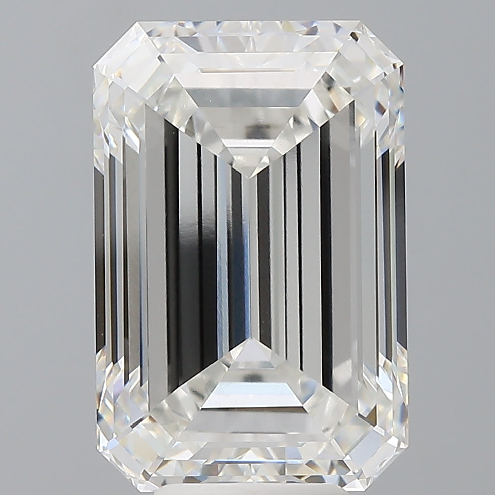 8.10 Carat Emerald Shaped, Ideal Cut, F Color, VVS2 Clarity, IGI Certified Lab Grown Diamond