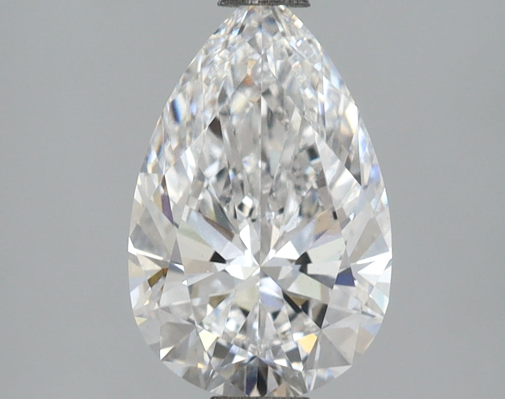 2.05 Carat Pear Shaped, Excellent Cut, D Color, VS1 Clarity, IGI Certified Lab Grown Diamond