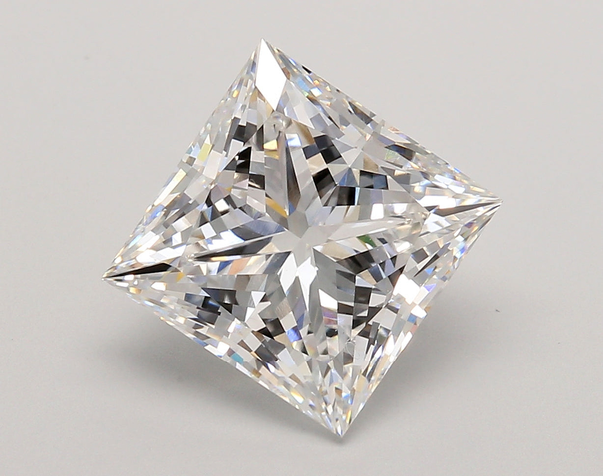 5.07 Carat Princess Shaped, Ideal Cut, E Color, VS1 Clarity, IGI Certified Lab Grown Diamond