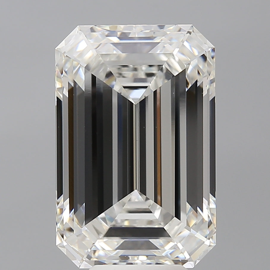 8.58 Carat Emerald Shaped, Ideal Cut, F Color, VVS2 Clarity, IGI Certified Lab Grown Diamond