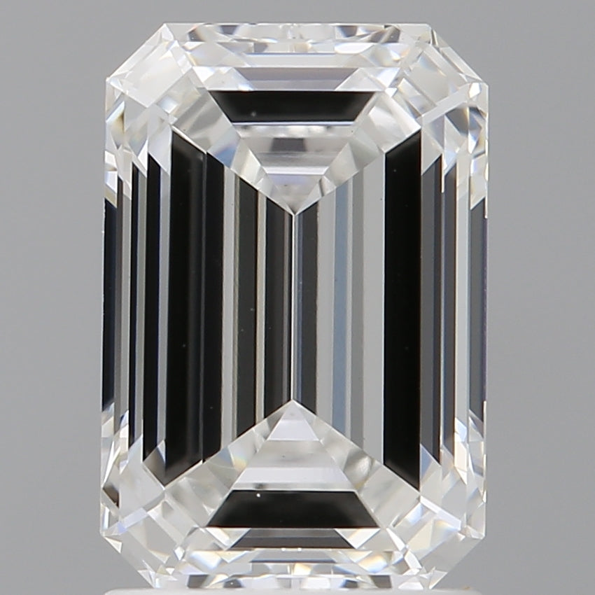 2.10 Carat Emerald Shaped, Ideal Cut, E Color, VVS2 Clarity, IGI Certified Lab Grown Diamond