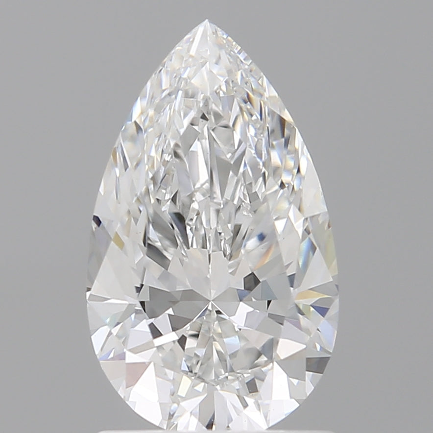 1.54 Carat Pear Shaped, Excellent Cut, E Color, VVS2 Clarity, IGI Certified Lab Grown Diamond