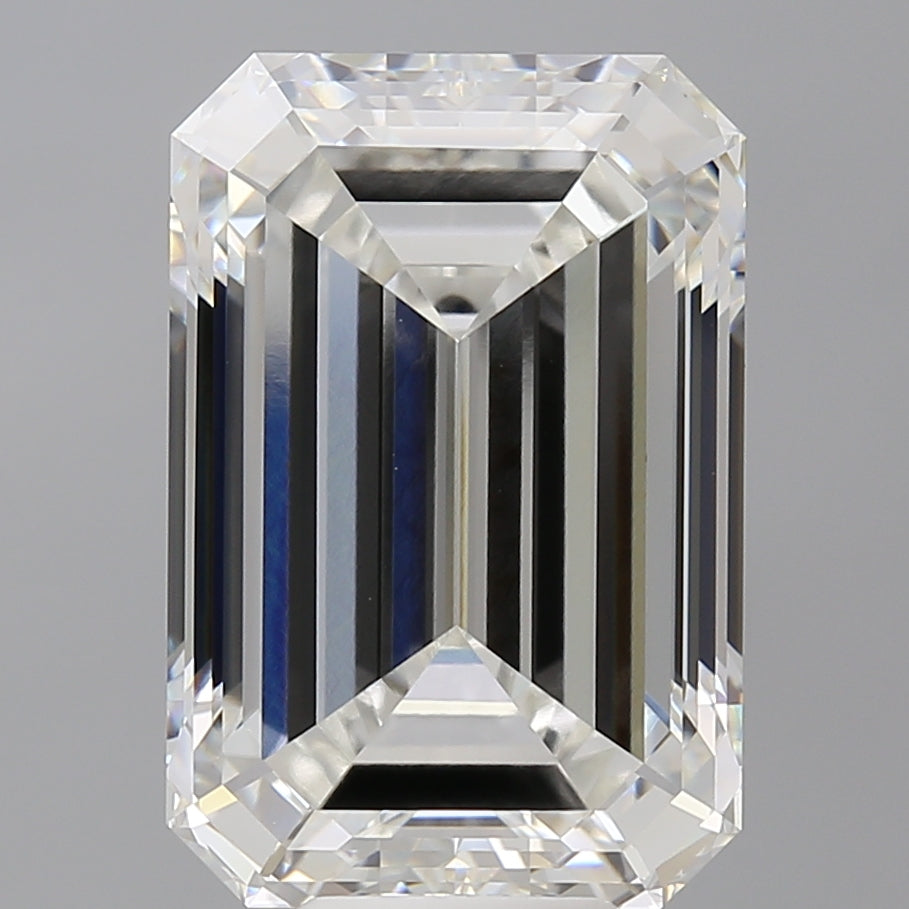 10.05 Carat Emerald Shaped, Ideal Cut, F Color, VVS2 Clarity, IGI Certified Lab Grown Diamond