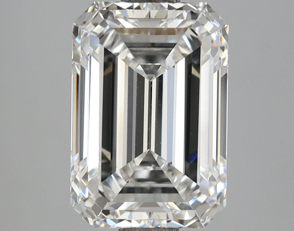 3.09 Carat Emerald Shaped, Ideal Cut, E Color, VVS2 Clarity, IGI Certified Lab Grown Diamond