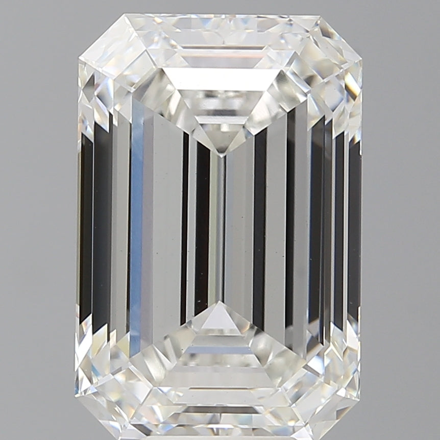 9.06 Carat Emerald Shaped, Ideal Cut, F Color, VVS2 Clarity, IGI Certified Lab Grown Diamond