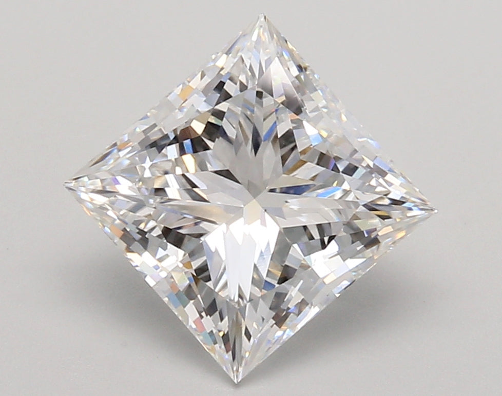3.04 Carat Princess Shaped, Ideal Cut, E Color, VVS2 Clarity, IGI Certified Lab Grown Diamond