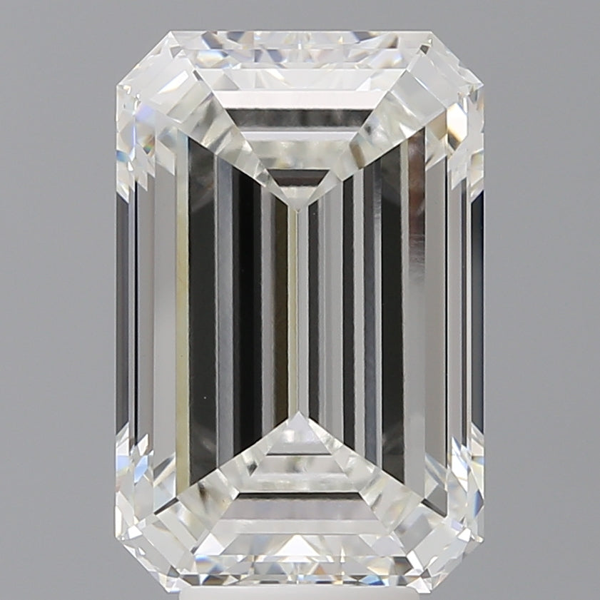 7.56 Carat Emerald Shaped, Ideal Cut, F Color, VVS2 Clarity, IGI Certified Lab Grown Diamond