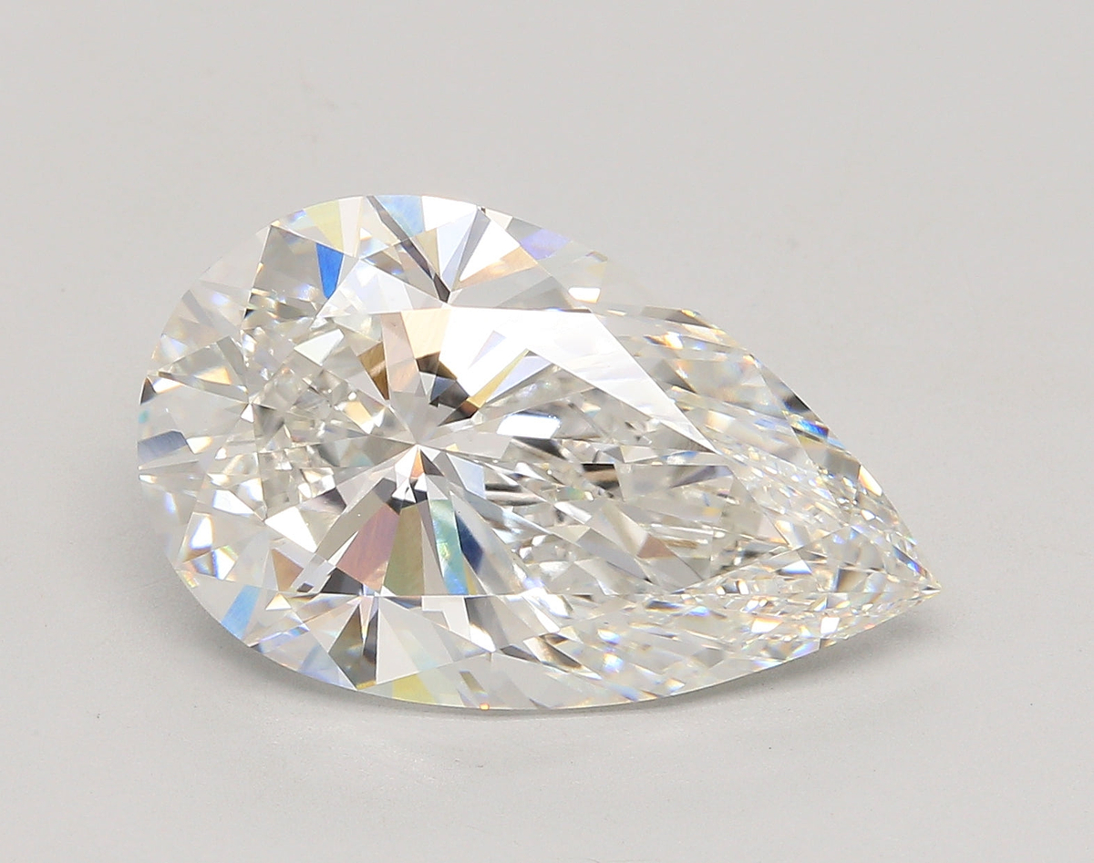 10.54 Carat Pear Shaped, Ideal Cut, F Color, VVS2 Clarity, IGI Certified Lab Grown Diamond
