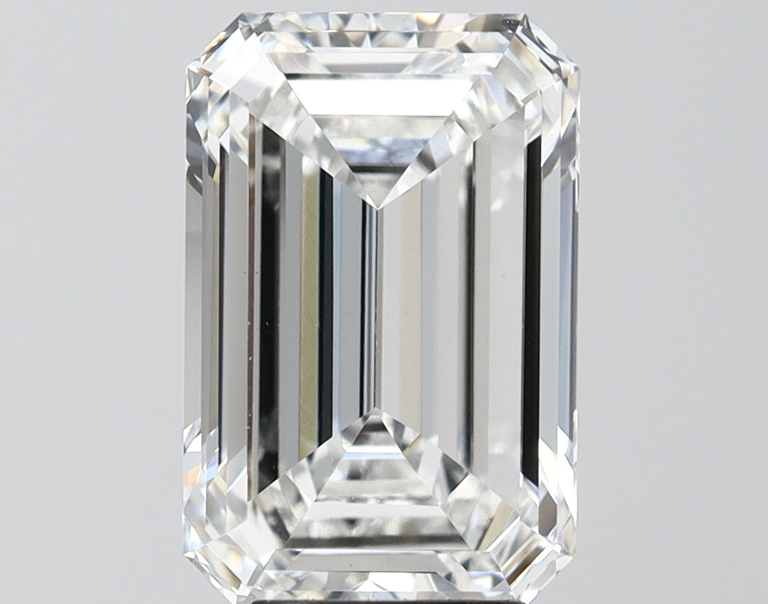 5.01 Carat Emerald Shaped, Excellent Cut, F Color, VVS2 Clarity, IGI Certified Lab Grown Diamond