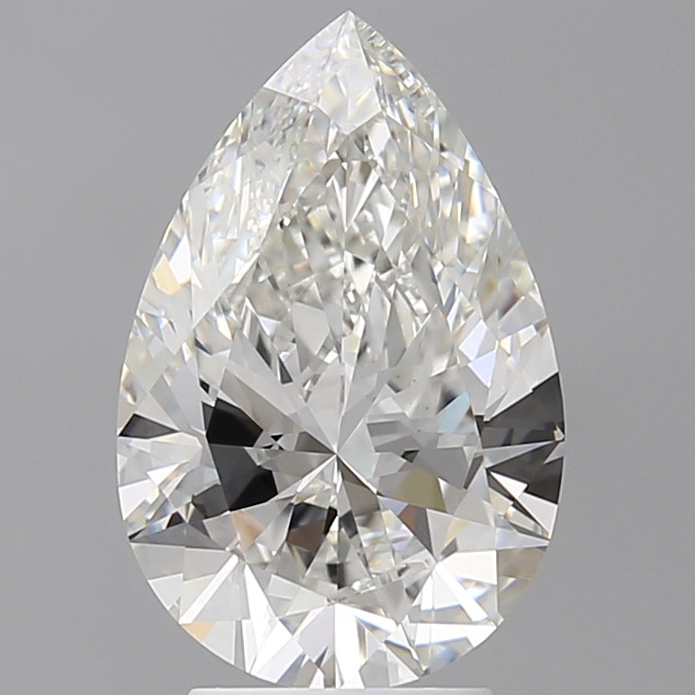3.55 Carat Pear Shaped, Ideal Cut, F Color, VVS2 Clarity, IGI Certified Lab Grown Diamond