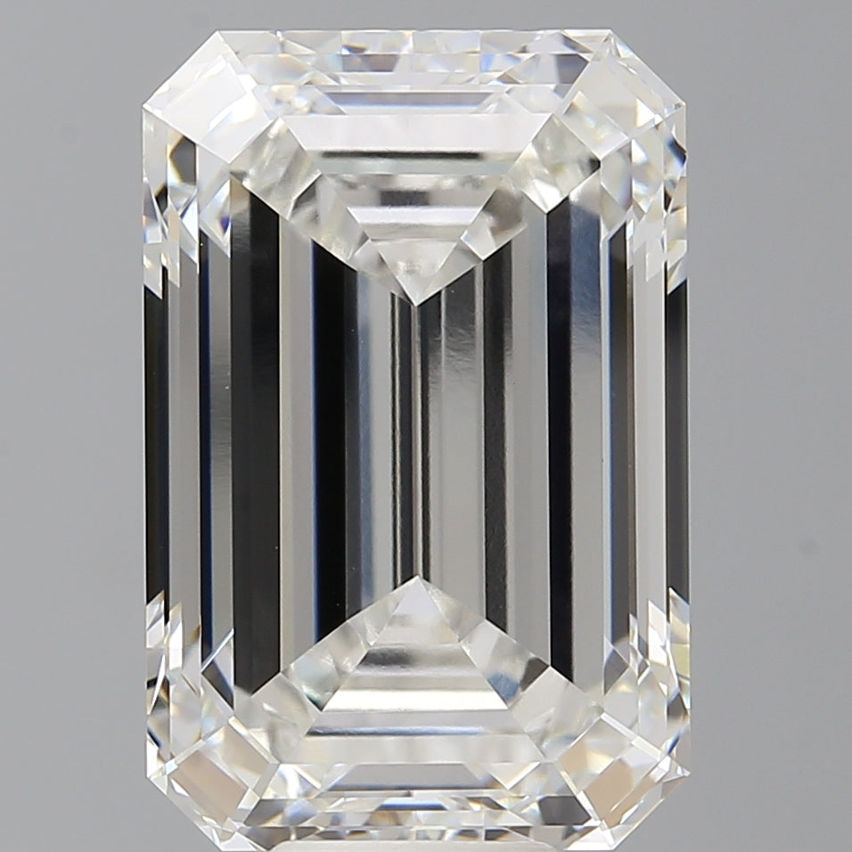 12.08 Carat Emerald Shaped, Ideal Cut, F Color, VVS2 Clarity, IGI Certified Lab Grown Diamond