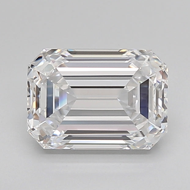 1.95 Carat Emerald Shaped, Ideal Cut, D Color, VVS2 Clarity, IGI Certified Lab Grown Diamond