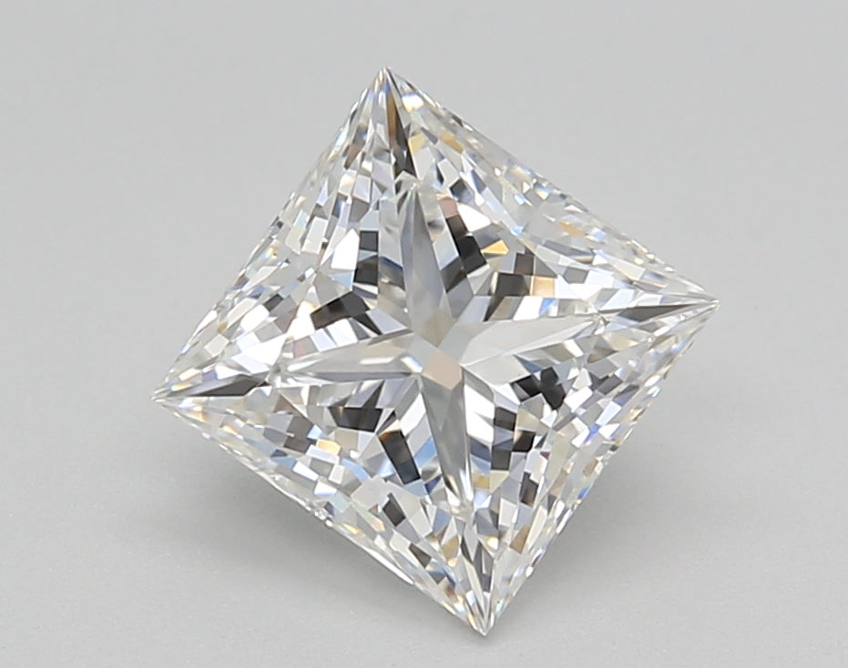 2.02 Carat Princess Shaped, Ideal Cut, E Color, VS1 Clarity, GIA Certified Lab Grown Diamond