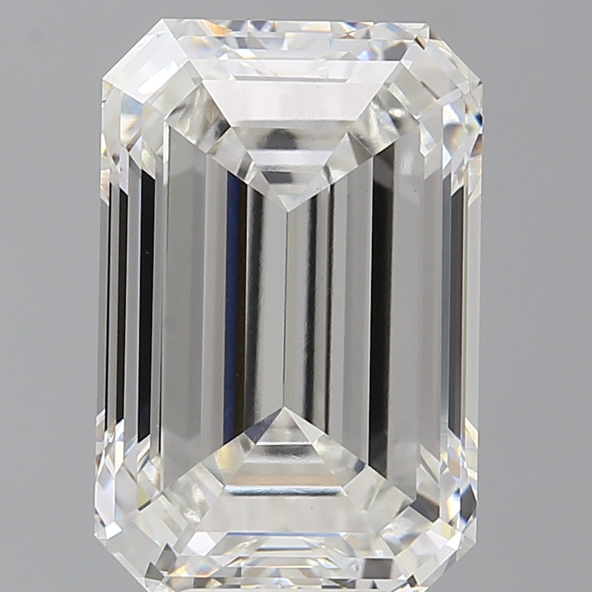 9.08 Carat Emerald Shaped, Ideal Cut, F Color, VVS2 Clarity, IGI Certified Lab Grown Diamond