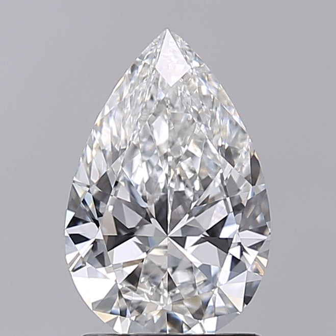 1.50 Carat Pear Shaped, Very Good Cut, F Color, VVS2 Clarity, IGI Certified Lab Grown Diamond