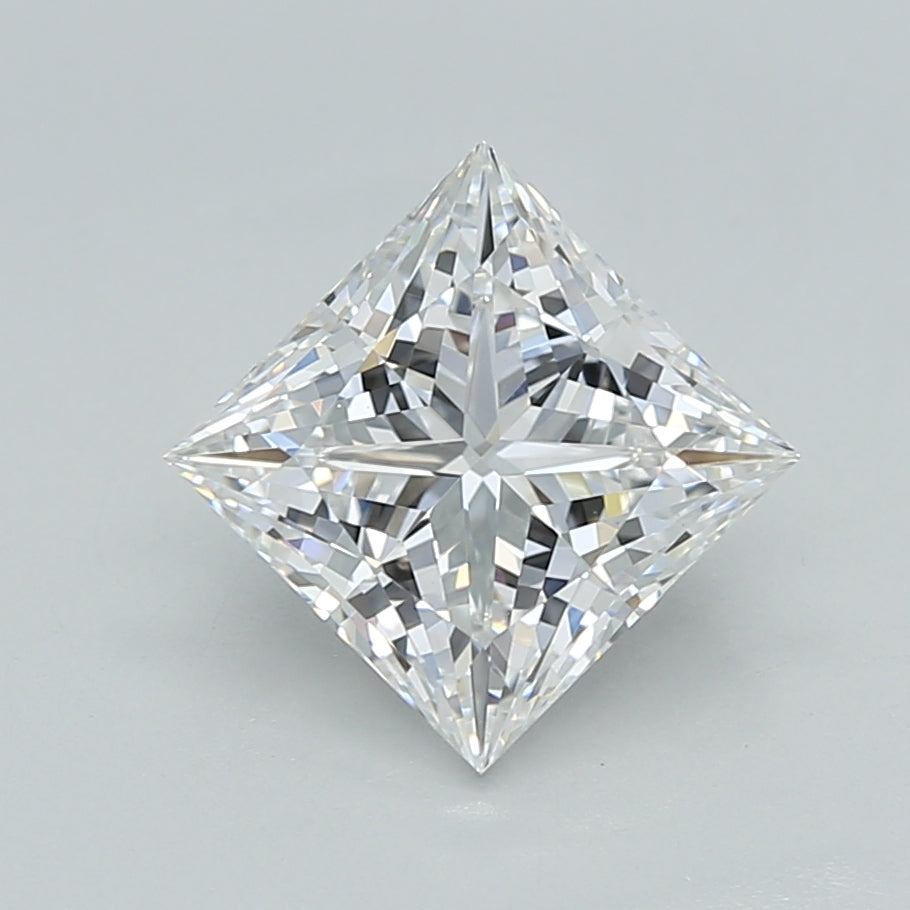 2.05 Carat Princess Shaped, Ideal Cut, E Color, VVS2 Clarity, IGI Certified Lab Grown Diamond