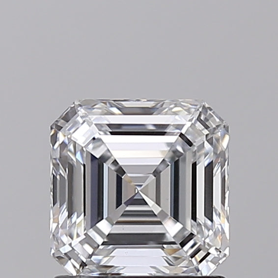 1.41 Carat Asscher Shaped, Ideal Cut, E Color, VS2 Clarity, IGI Certified Lab Grown Diamond