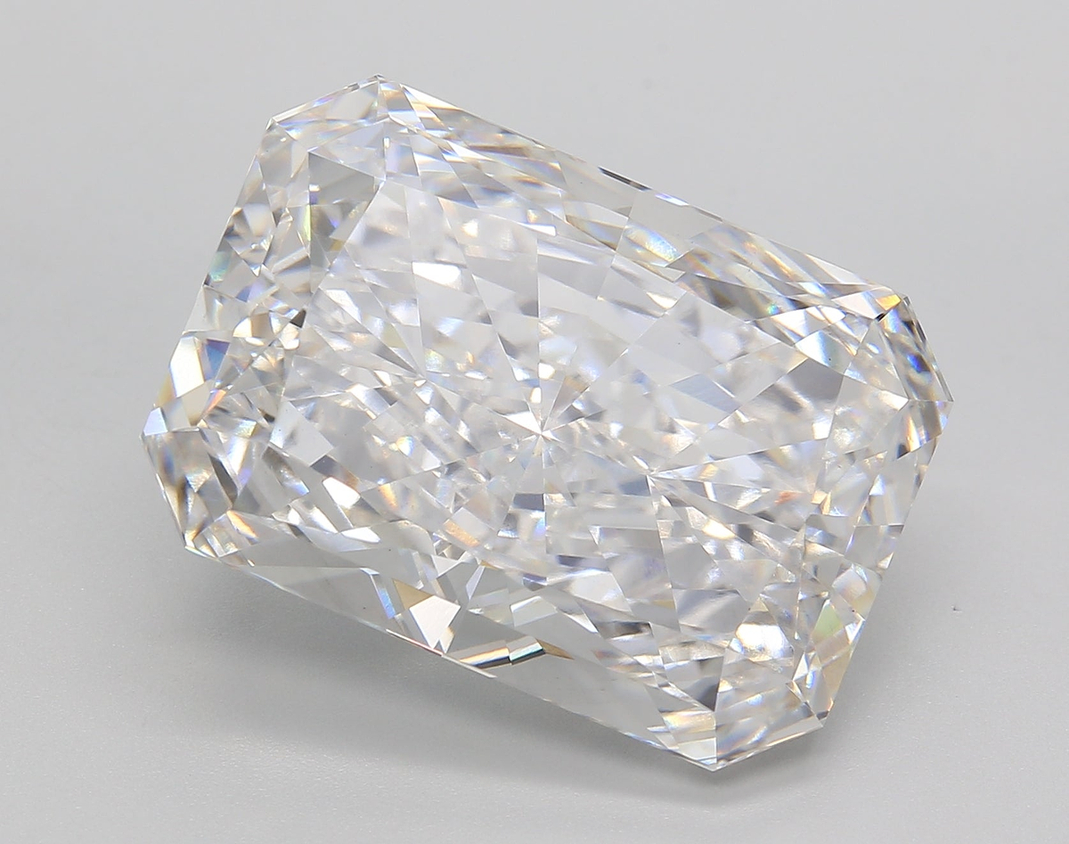 15.05 Carat Radiant Shaped, Ideal Cut, E Color, VS1 Clarity, IGI Certified Lab Grown Diamond