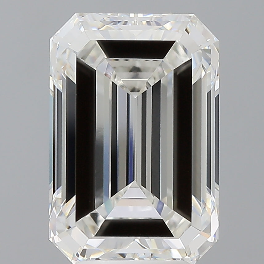 5.52 Carat Emerald Shaped, Ideal Cut, F Color, VVS2 Clarity, IGI Certified Lab Grown Diamond