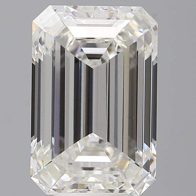 8.07 Carat Emerald Shaped, Ideal Cut, F Color, VVS2 Clarity, IGI Certified Lab Grown Diamond