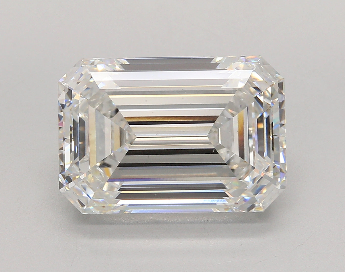 10.56 Carat Emerald Shaped, Ideal Cut, F Color, VS1 Clarity, IGI Certified Lab Grown Diamond