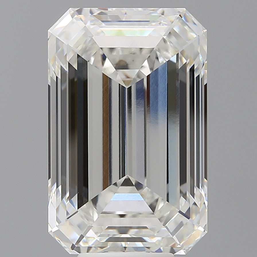 10.09 Carat Emerald Shaped, Ideal Cut, F Color, VVS2 Clarity, IGI Certified Lab Grown Diamond