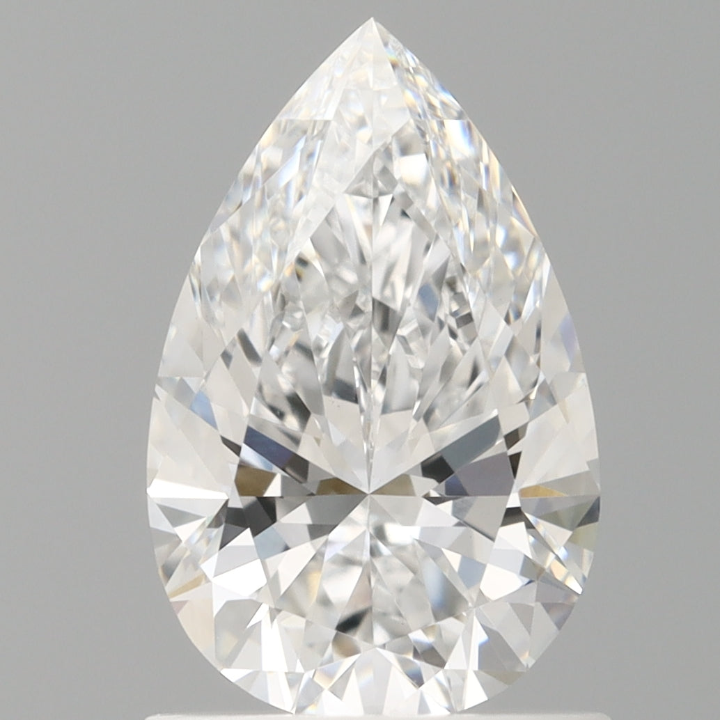 1.09 Carat Pear Shaped, Ideal Cut, D Color, VVS2 Clarity, IGI Certified Lab Grown Diamond