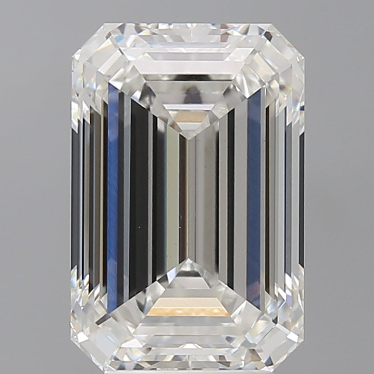 5.10 Carat Emerald Shaped, Ideal Cut, F Color, VVS2 Clarity, IGI Certified Lab Grown Diamond